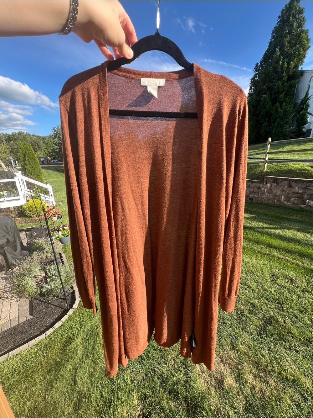 H&M Open-Front Cardigan Sweater - Rust Brown